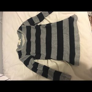 Black & Gray stripe Sweater w/ pockets